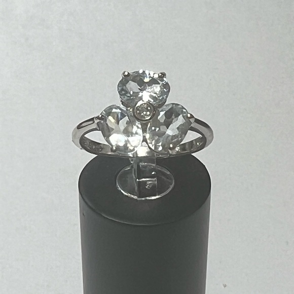 New Real Light Blue Topaz 925 SS Ring - Picture 1 of 4